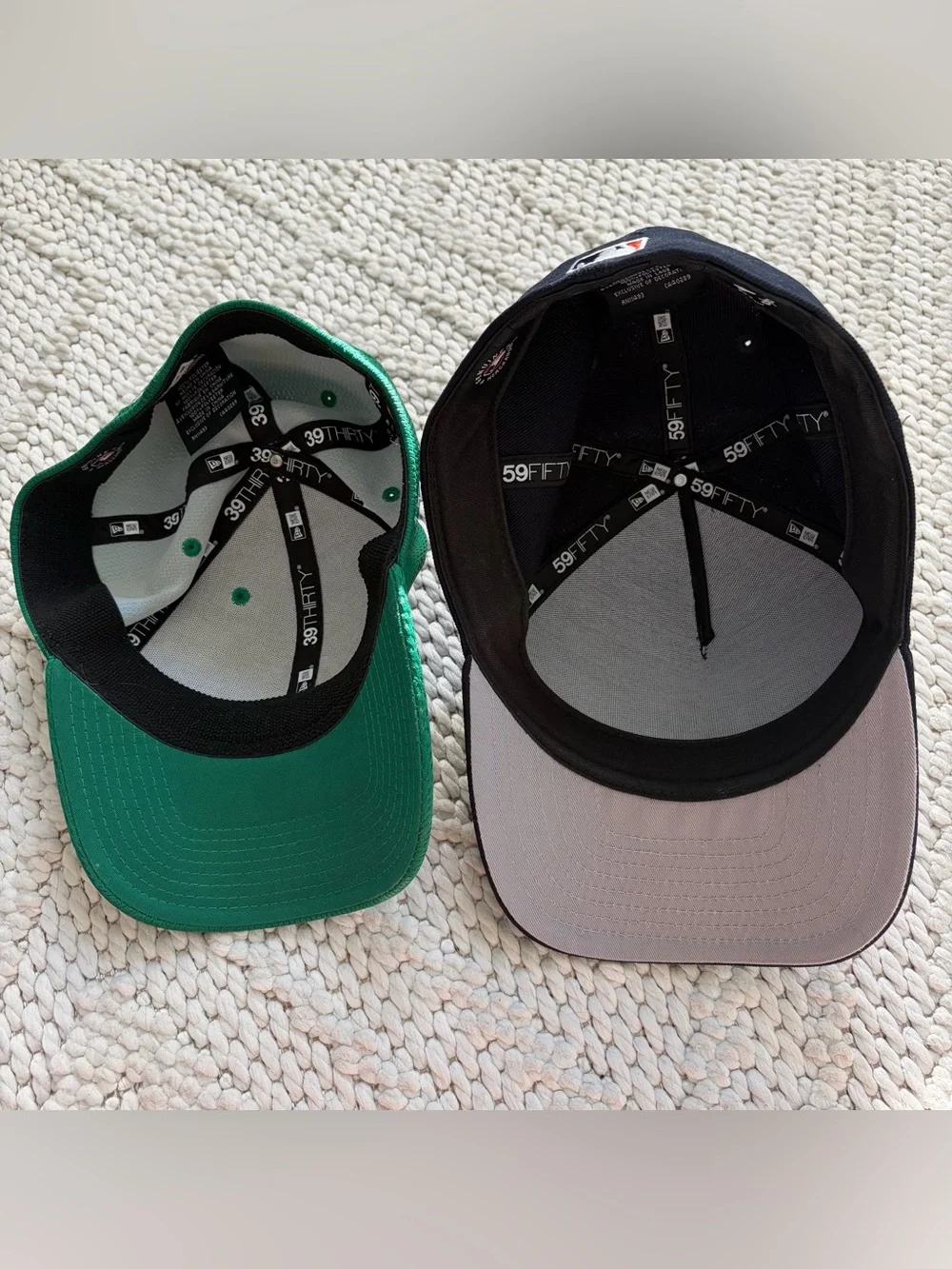 NEW ERA 2 Detroit Tigers Fitted Baseball Caps Hats Mens Large/XLarge & 7 5/8 EUC